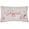 Northlight Embroidered "Joyful" Rectangular Christmas Throw Pillow - 19" - Red and White
